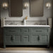 KOHLER K-31247-ASB Quo 72" Bathroom Vanity Cabinet with Sinks and Quartz Top, Umbral Green - Shows close up detail of product