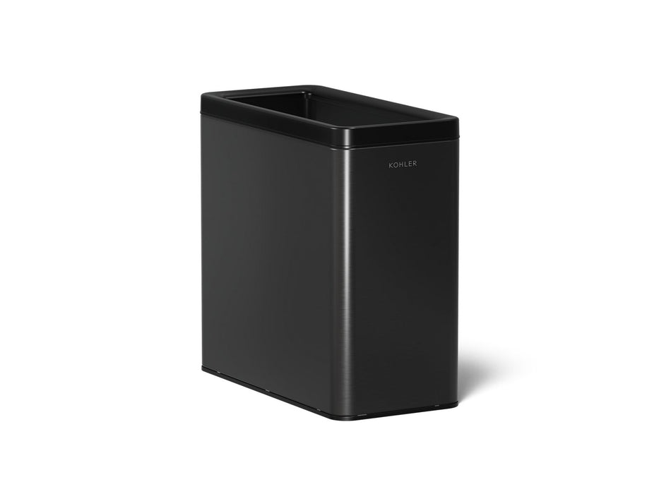 KOHLER K-31313 12-liter open-top trash can, black stainless