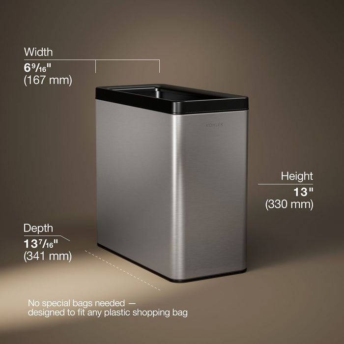 KOHLER K-31313 12-liter open-top trash can, stainless steel - view 5