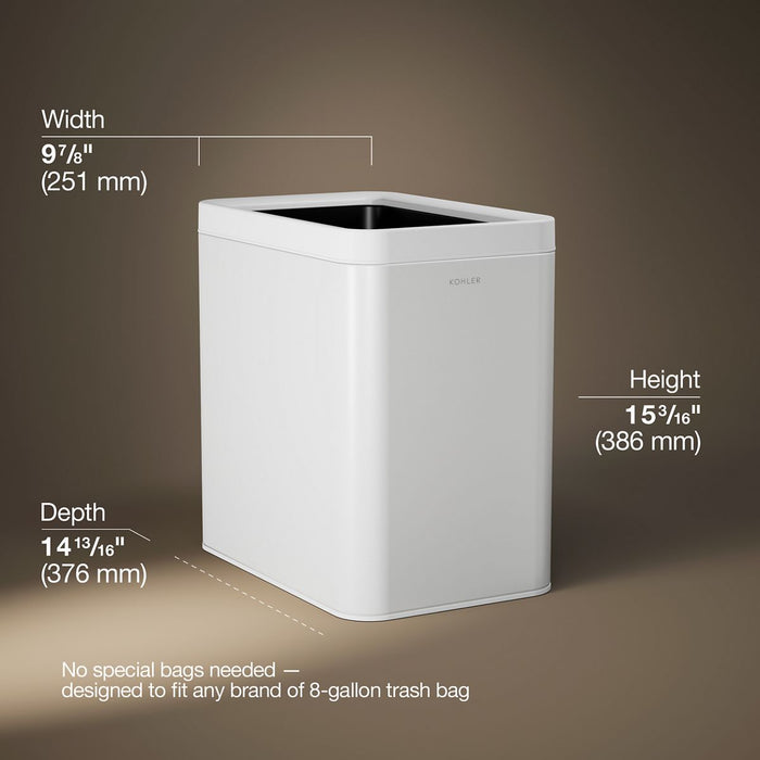 KOHLER K-31314 25-liter open-top trash can, stainless steel white - view 4