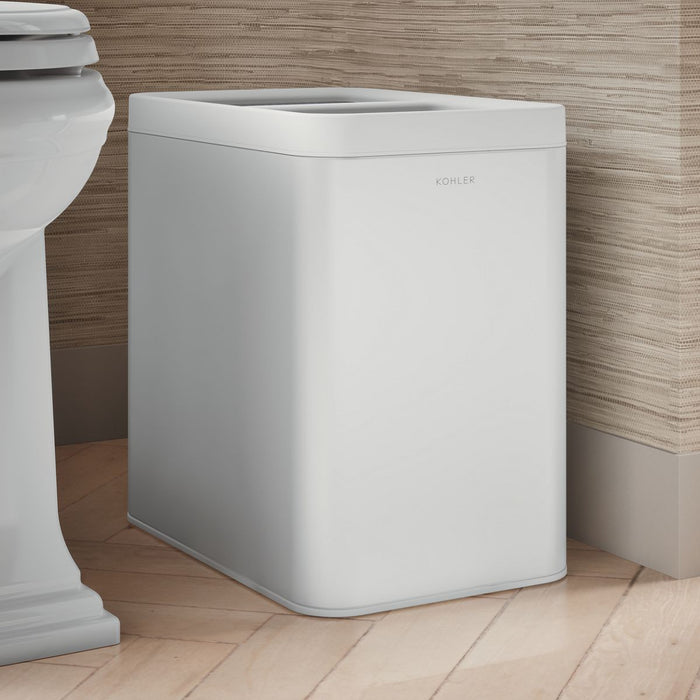 KOHLER K-31315 22-liter dual-compartment open-top trash can, stainless steel white - view 2