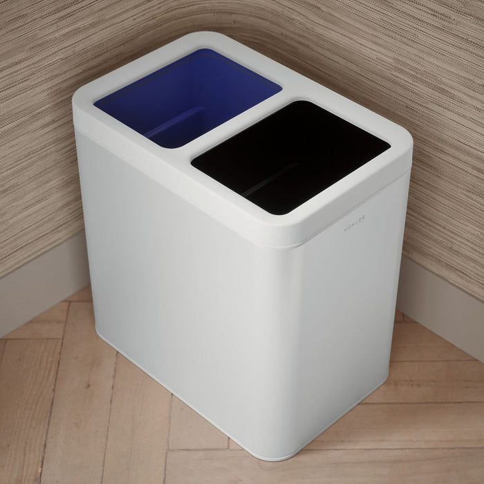 KOHLER K-31315 22-liter dual-compartment open-top trash can, stainless steel white - view 5