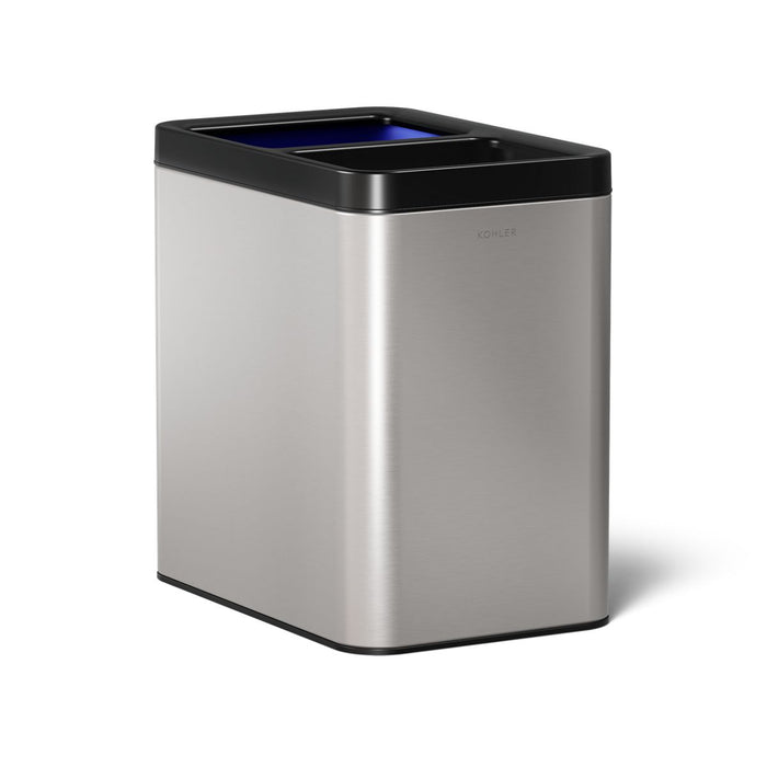 KOHLER K-31315 22-liter dual-compartment open-top trash can, stainless steel - view 2