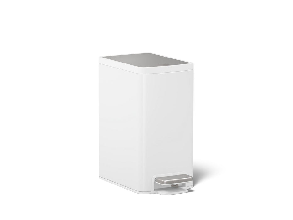 KOHLER K-31319 6-liter step trash can, stainless steel white