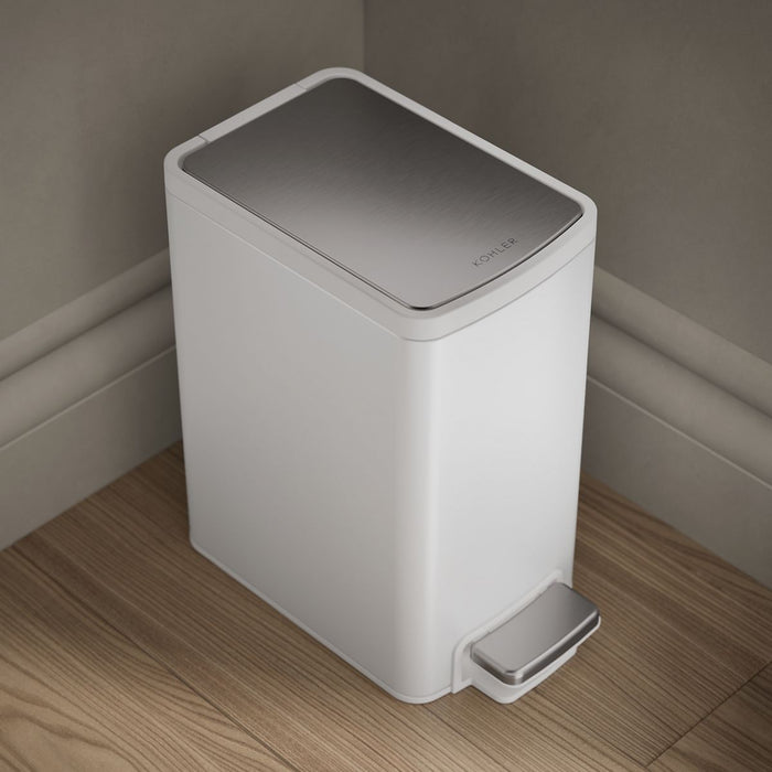 KOHLER K-31319 6-liter step trash can, stainless steel white - view 2