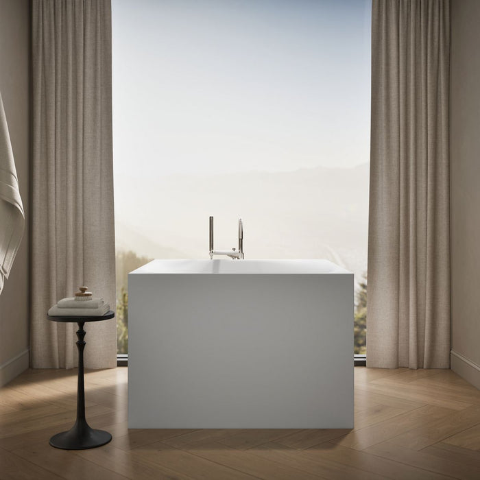 KOHLER K-31404-PF Stillness Smart Soak 46" x 46" freestanding bath, honed white - view 4