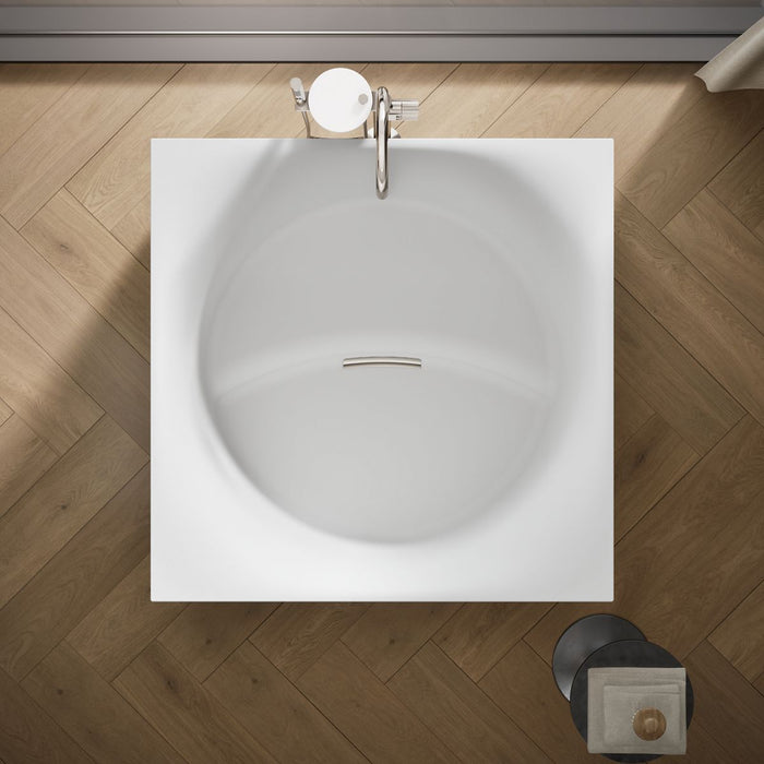 KOHLER K-31404-PF Stillness Smart Soak 46" x 46" freestanding bath, honed white - view 5