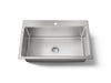 KOHLER K-31466-1 Prologue 33" top-/undermount single-bowl kitchen sink, stainless steel