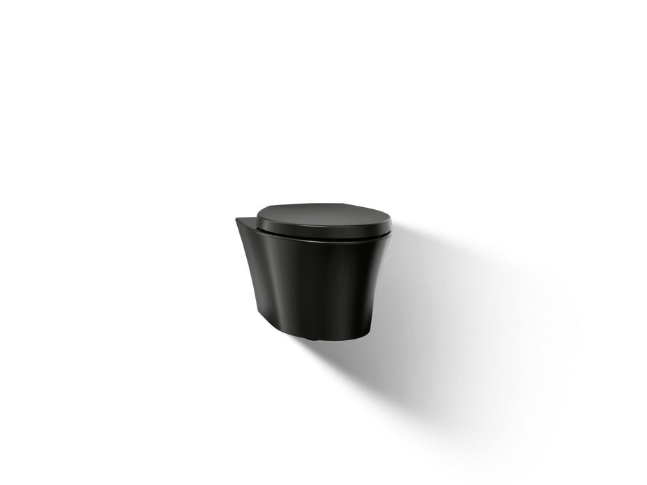KOHLER K-31539-0 K-31539 Veil Wall-hung Compact Elongated Toilet, Dual-flush, black black
