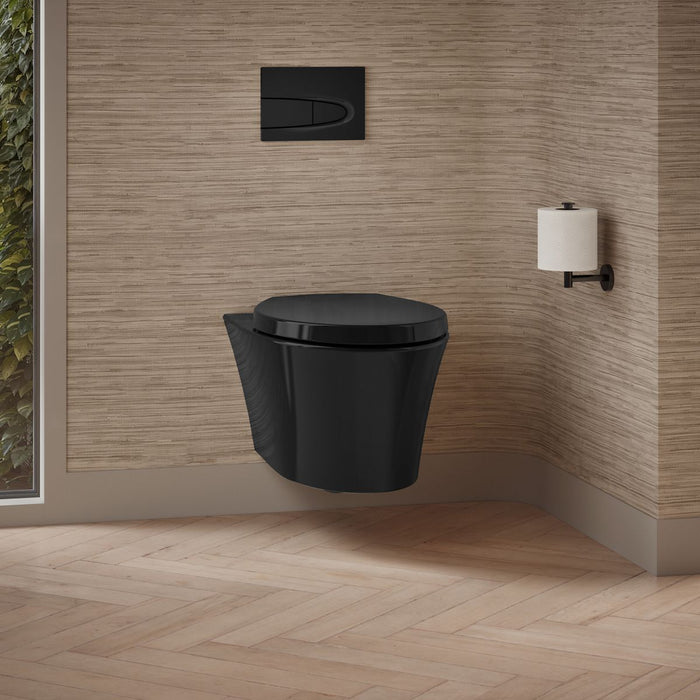KOHLER K-31539-0 K-31539 Veil Wall-hung Compact Elongated Toilet, Dual-flush, black black - view 4