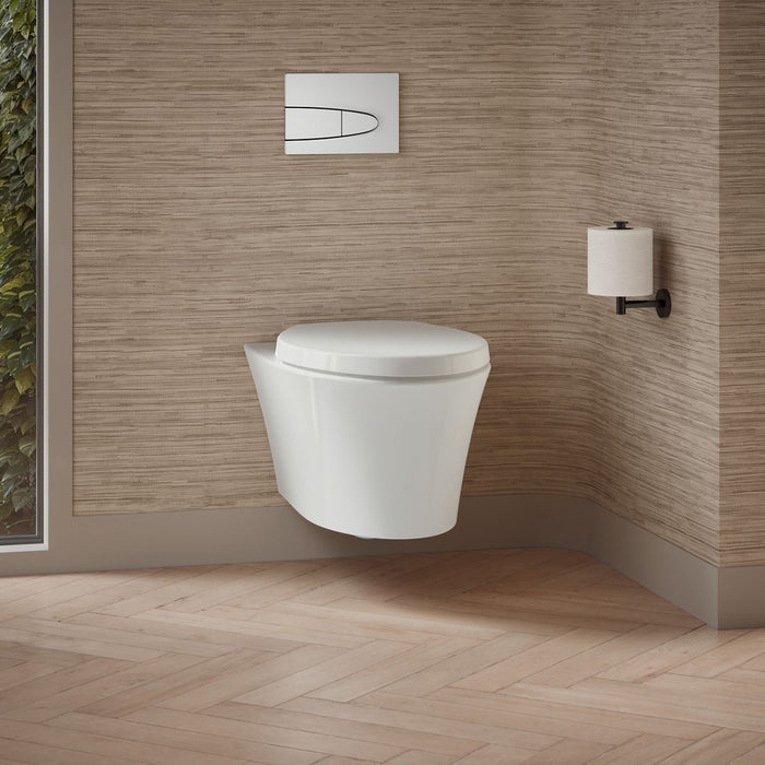 KOHLER K-31539-0 K-31539 Veil Wall-hung Compact Elongated Toilet, Dual-flush, white - view 4