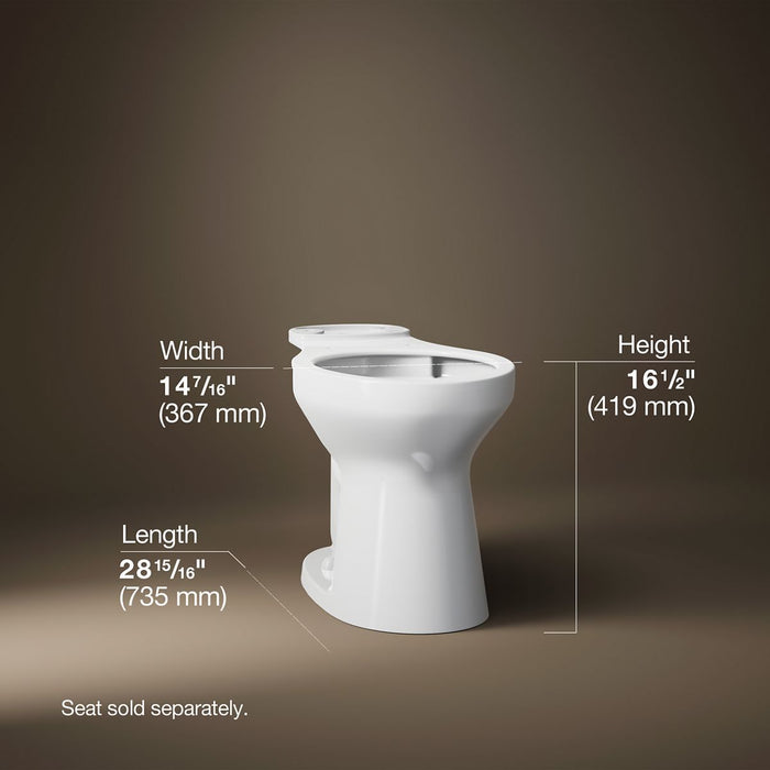 KOHLER K-31588 Cimarron Elongated toilet bowl, white - view 4