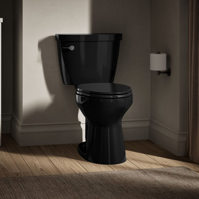 KOHLER K-31620 Cimarron ComForteeight Two-piece elongated 1.6 gpf chair-height toilet - Black Black