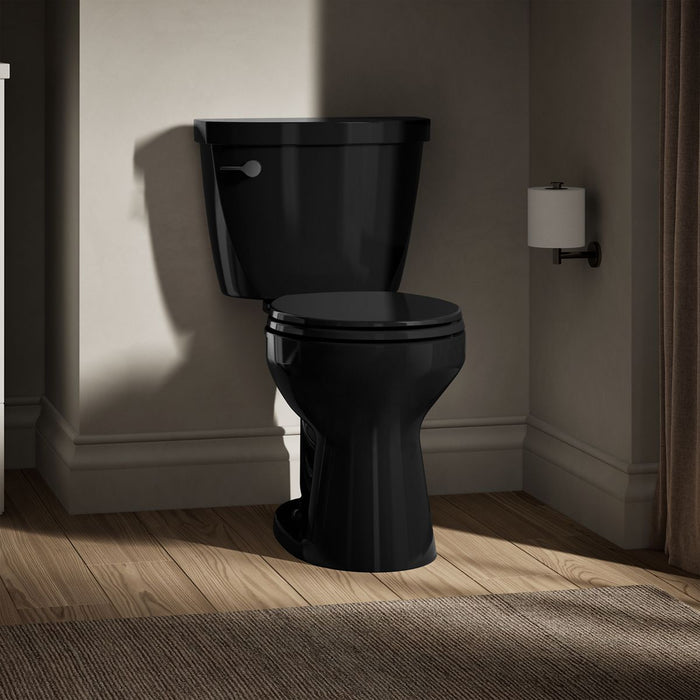 KOHLER K-31640 Cimarron ComForteeight Two-piece round-front 1.6 gpf chair-height toilet - Black Black