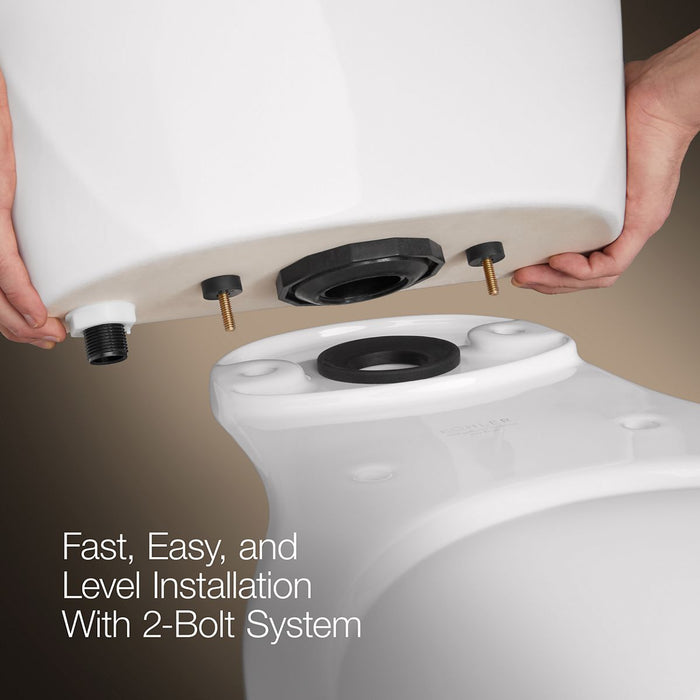 KOHLER K-31641 Cimarron ComForteeight two-piece round-front 1.28 gpf chair height toilet, dune - view 4