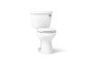 KOHLER K-31641-RA Cimarron ComForteeight two-piece round-front 1.28 gpf chair height toilet, white