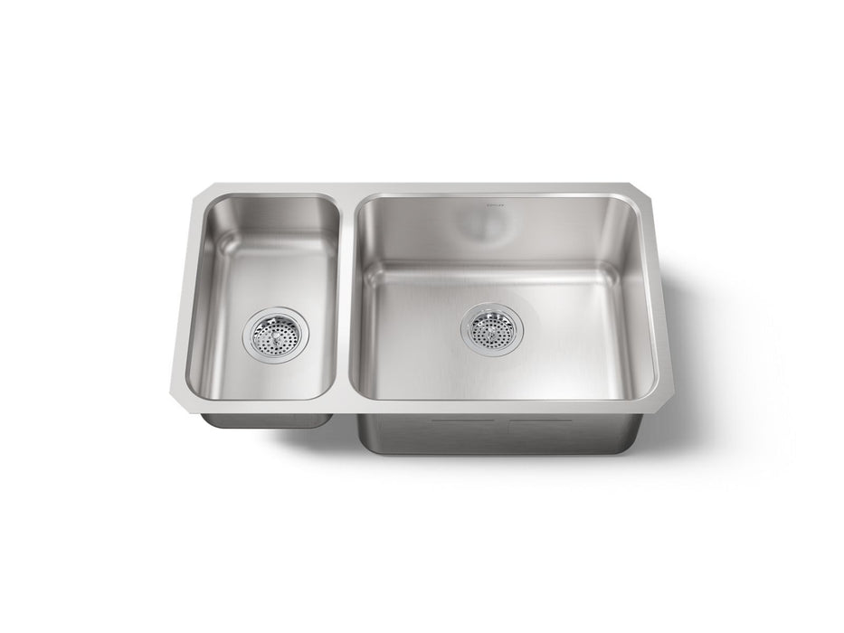 KOHLER K-3174-L Undertone 31-1/2" undermount double-bowl kitchen sink, stainless steel