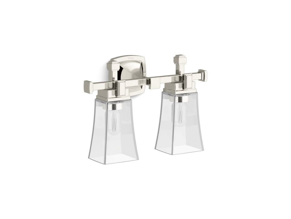 KOHLER K-31756-SC02 Riff Two-light sconce, polished nickel