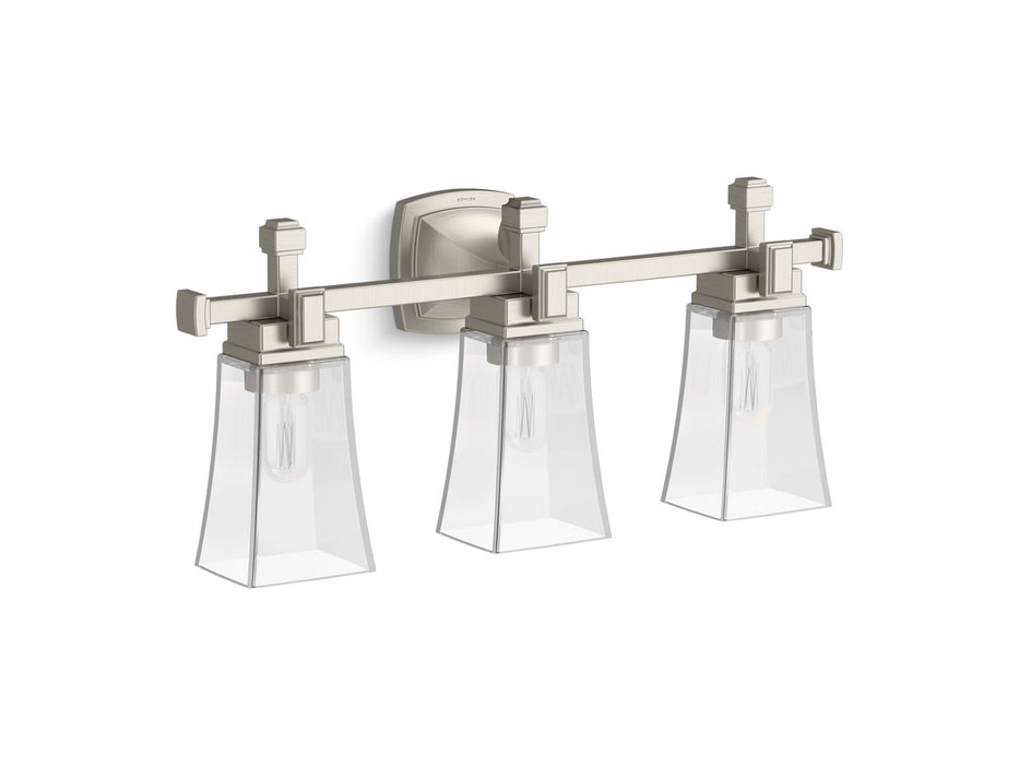 KOHLER K-31757-SC03 Riff Three-light sconce, brushed nickel