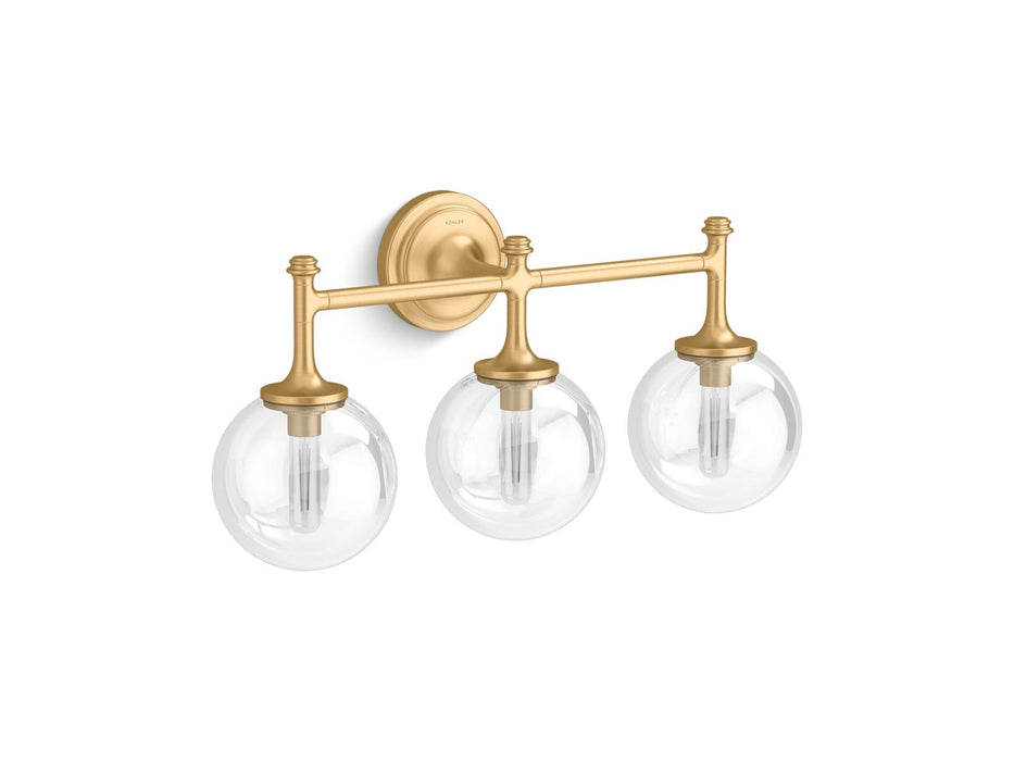KOHLER K-31763-SC03 Bellera Three-light sconce, brushed moderne brass