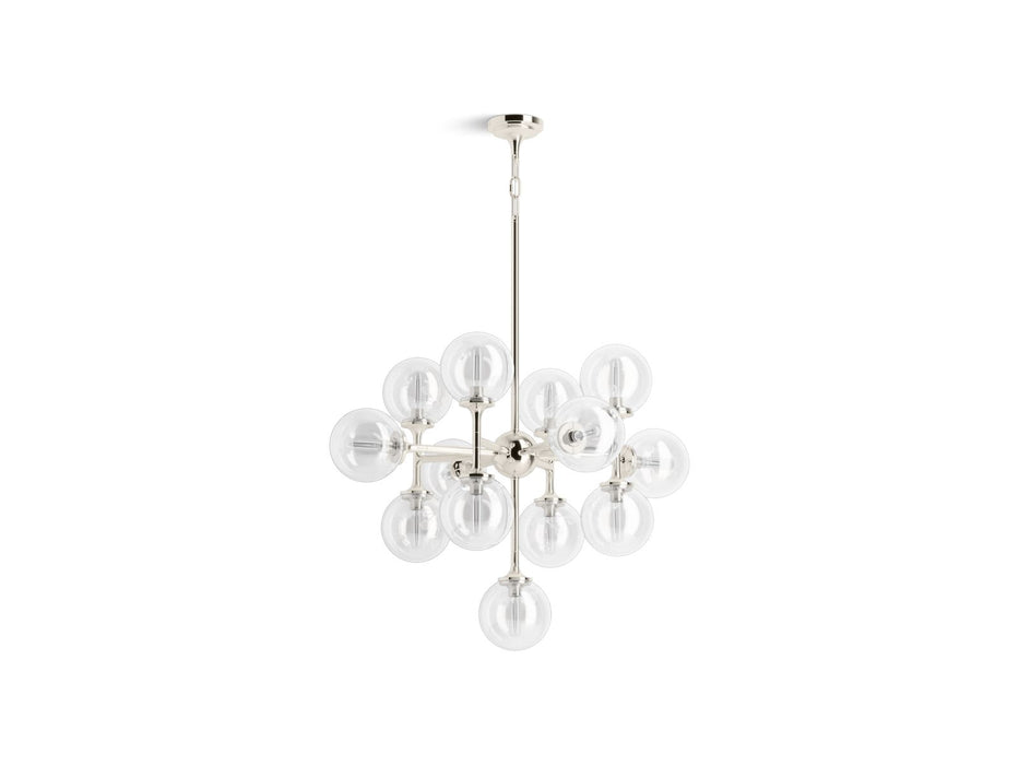 KOHLER K-31767-CH13 Bellera 32" chandelier, polished nickel