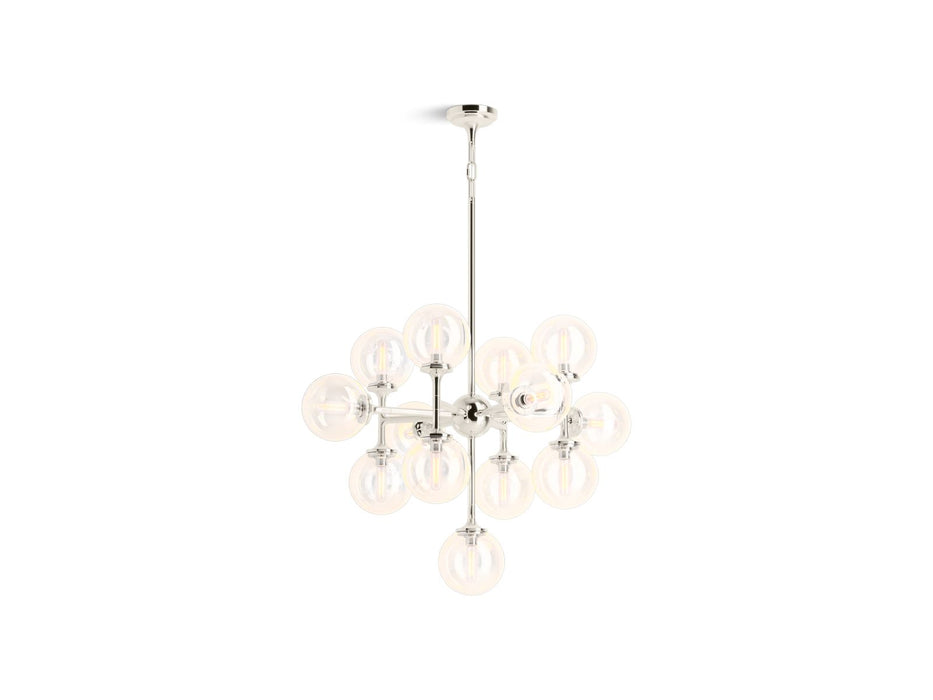 KOHLER K-31767-CH13 Bellera 32" chandelier, polished nickel - view 2