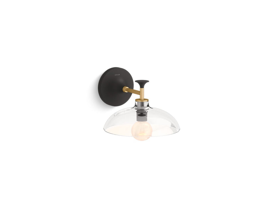 KOHLER K-31768-SC01 Tone One-light sconce, black with brass trim - view 2