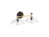 KOHLER K-31769-SC02 Tone Two-light sconce, black with brass trim