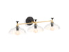 KOHLER K-31770-SC03 Tone Three-light sconce, black with brass trim - view 2