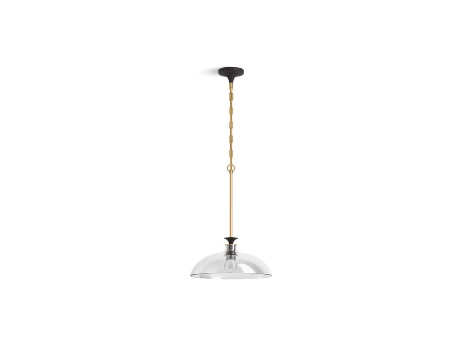 KOHLER K-31771-PE01 Tone 15" pendant, black with brass trim