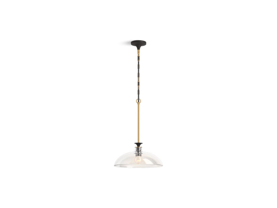 KOHLER K-31771-PE01 Tone 15" pendant, black with brass trim - view 2