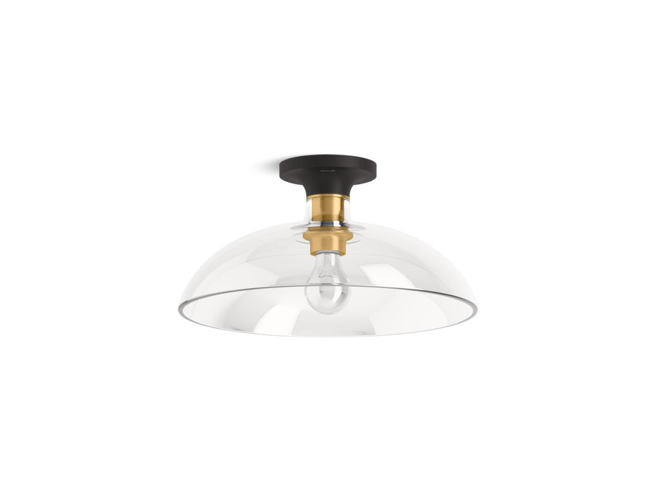 KOHLER K-31772-FM01 Tone 15" flush-mount, black with brass trim