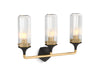 KOHLER K-31778-SC03 Occasion Three-light sconce, black with brass trim - view 2