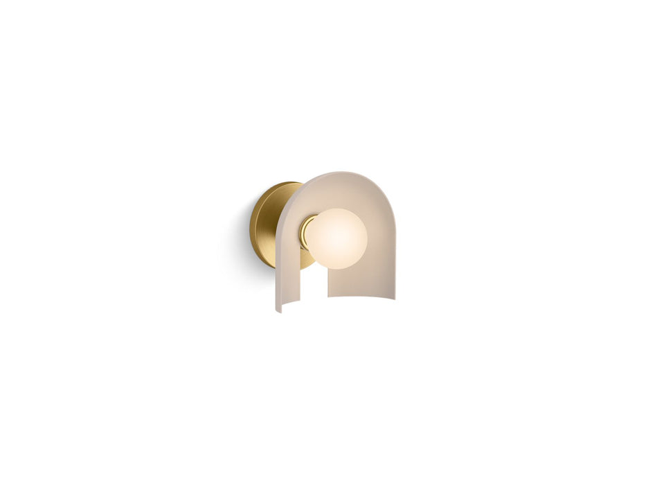 KOHLER K-31782-SC01 Jabot One-light sconce, biscuit satin with brushed moderne brass - view 2