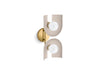 KOHLER K-31783-SC02 Jabot Two-light sconce, biscuit satin with brushed moderne brass