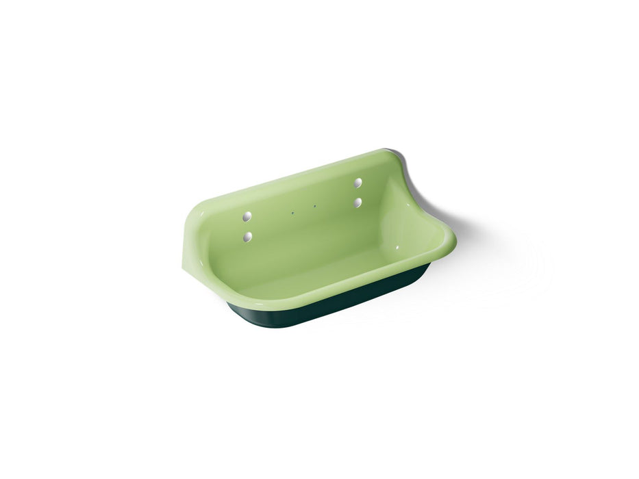 KOHLER K-3200-PAT Brockway 36" wall-mount utility sink, teal exterior with fresh green interior