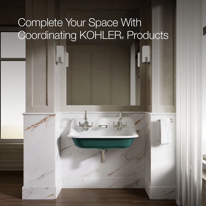KOHLER K-3200-PAT Brockway 36" wall-mount utility sink, teal exterior with white interior - view 5