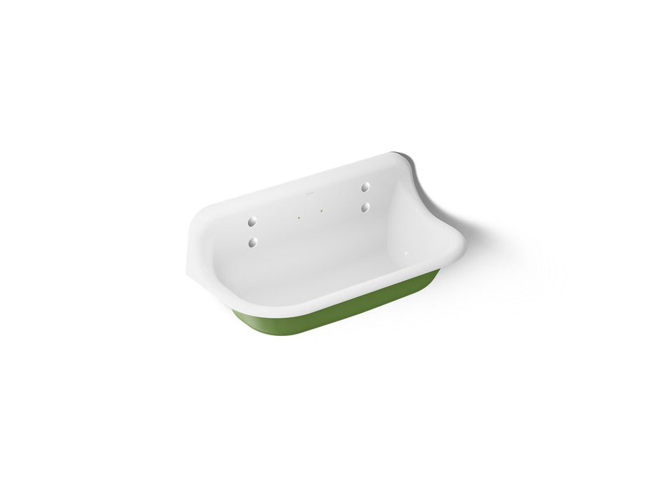 KOHLER K-3200-PFG Brockway 36" wall-mount utility sink, fresh green exterior with white interior