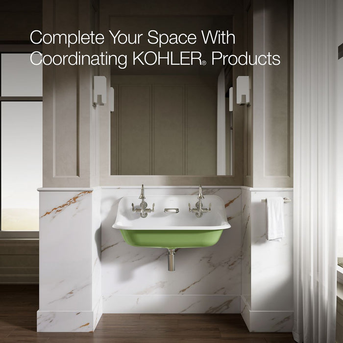 KOHLER K-3200-PFG Brockway 36" wall-mount utility sink, fresh green exterior with white interior - view 4
