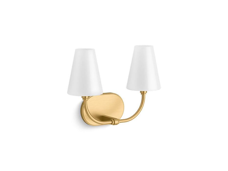 KOHLER K-32256-SC02 Kernen by Studio McGee Two-light sconce, brushed moderne brass