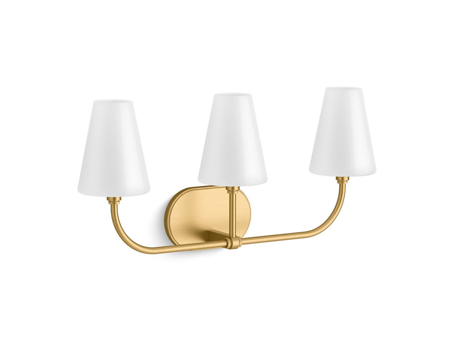 KOHLER K-32257-SC03 Kernen by Studio McGee Three-light sconce, brushed moderne brass