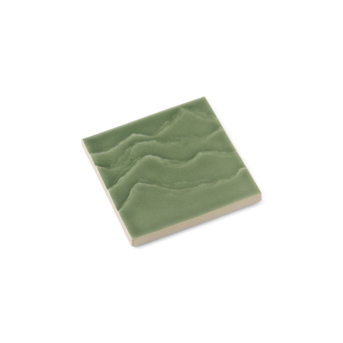 KOHLER K-32576 Landshapes™ by Daniel Arsham 4" x 4" Feature Tile Produced by the KOHLER WasteLAB, dark celadon - view 2
