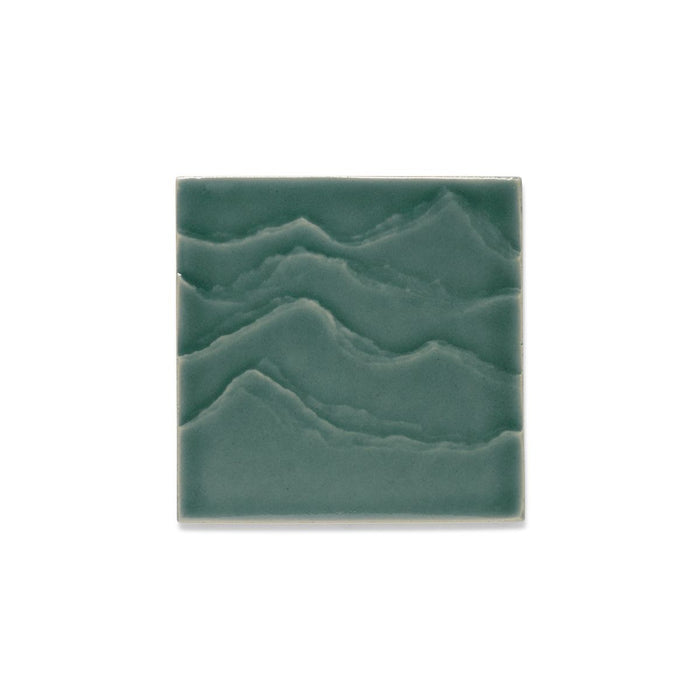 KOHLER K-32576 Landshapes™ by Daniel Arsham 4" x 4" Feature Tile Produced by the KOHLER WasteLAB, deep teal
