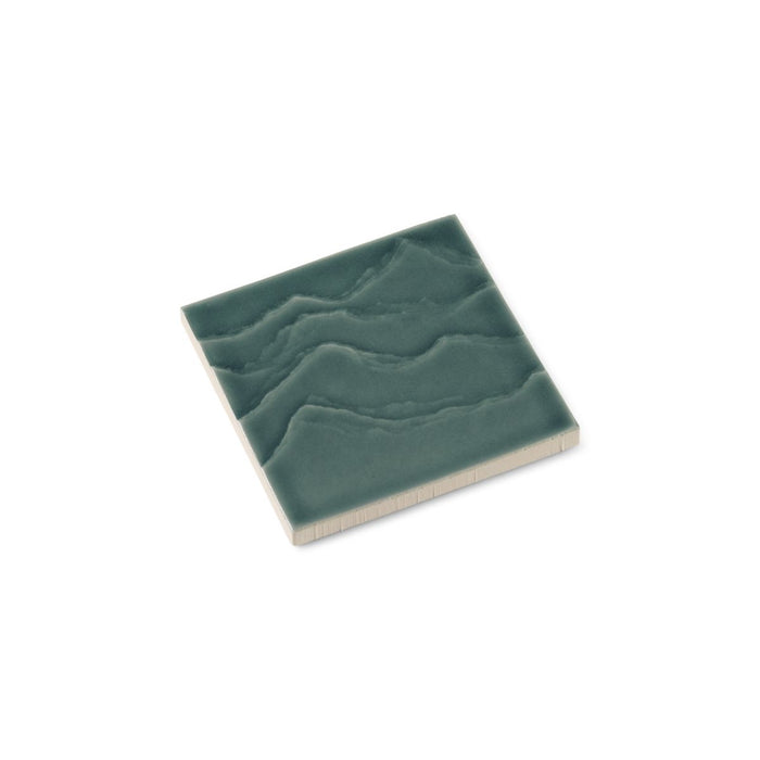 KOHLER K-32576 Landshapes™ by Daniel Arsham 4" x 4" Feature Tile Produced by the KOHLER WasteLAB, deep teal - view 2