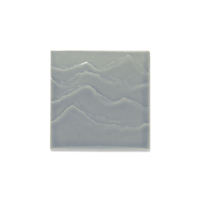 KOHLER K-32576 Landshapes™ by Daniel Arsham 4" x 4" Feature Tile Produced by the KOHLER WasteLAB, light blue grey