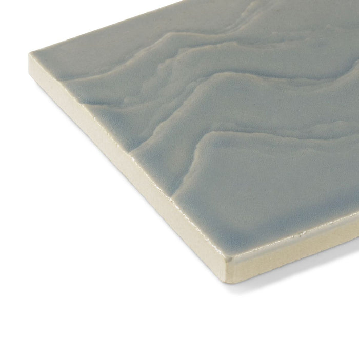 KOHLER K-32576 Landshapes™ by Daniel Arsham 4" x 4" Feature Tile Produced by the KOHLER WasteLAB, light blue grey - view 3
