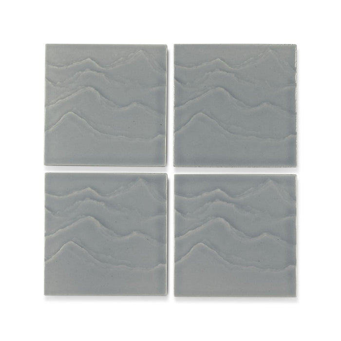 KOHLER K-32576 Landshapes™ by Daniel Arsham 4" x 4" Feature Tile Produced by the KOHLER WasteLAB, light blue grey - view 4
