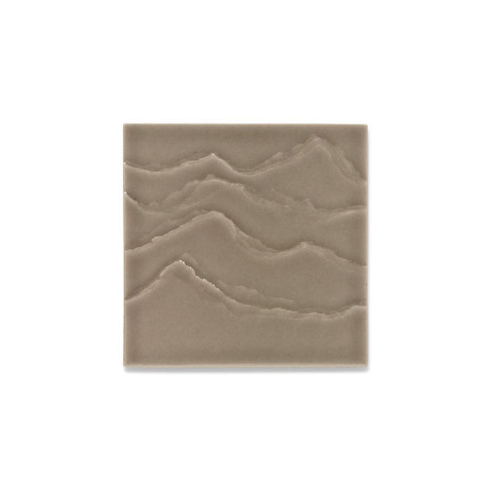KOHLER K-32576 Landshapes™ by Daniel Arsham 4" x 4" Feature Tile Produced by the KOHLER WasteLAB, light warm grey