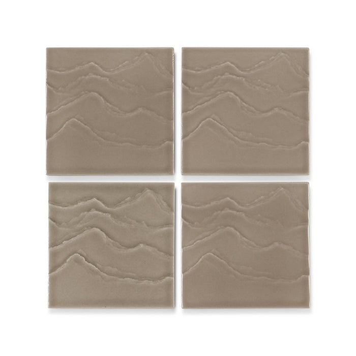 KOHLER K-32576 Landshapes™ by Daniel Arsham 4" x 4" Feature Tile Produced by the KOHLER WasteLAB, light warm grey - view 4