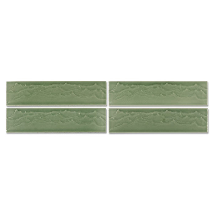 KOHLER K-32624 Landshapes™ by Daniel Arsham 3" x 12" Feature Tile Produced by the KOHLER WasteLAB, dark celadon - view 4